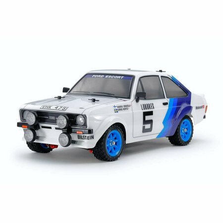 TAMIYA 1-10 RC Ford Escort Mk II Rally Kit with MF01X Chassis, Silver & Blue TAM58687-A
